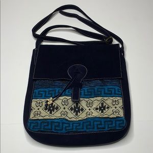 Native American design suede crossbody